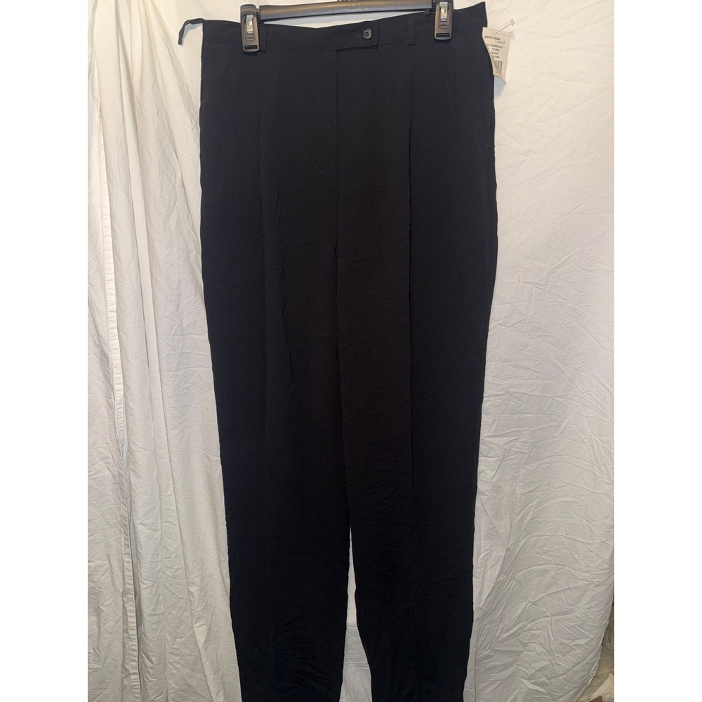Pierre Cardin Options II Black Pleated Trousers Fall Essentials Pants 16T NWT